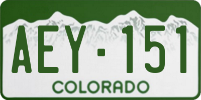 CO license plate AEY151
