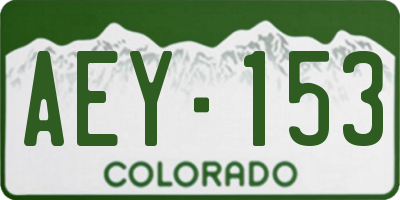 CO license plate AEY153