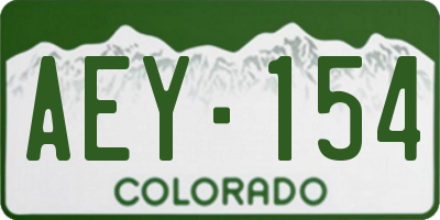 CO license plate AEY154