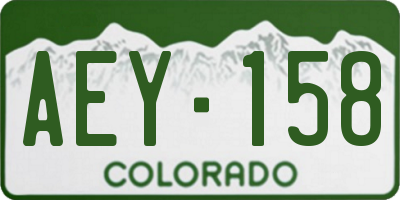 CO license plate AEY158