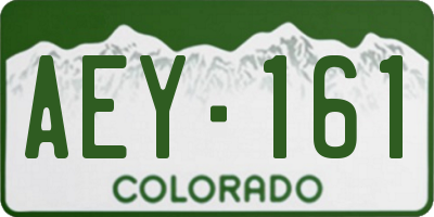 CO license plate AEY161