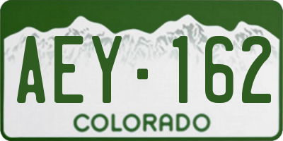 CO license plate AEY162