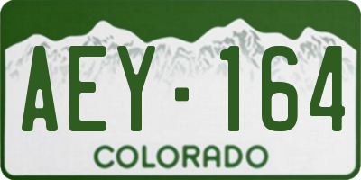 CO license plate AEY164