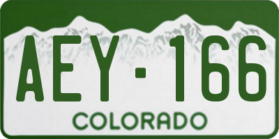 CO license plate AEY166