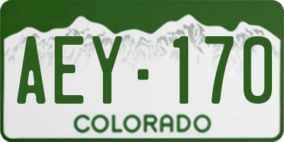 CO license plate AEY170