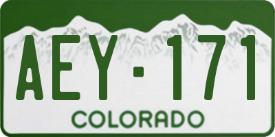 CO license plate AEY171