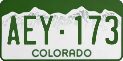CO license plate AEY173