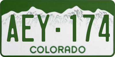 CO license plate AEY174