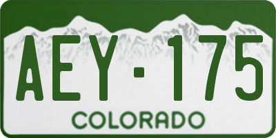 CO license plate AEY175