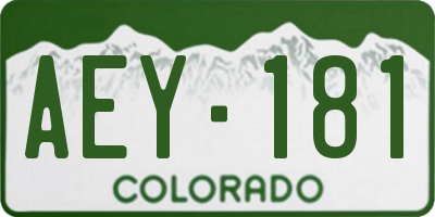 CO license plate AEY181