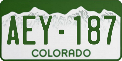 CO license plate AEY187