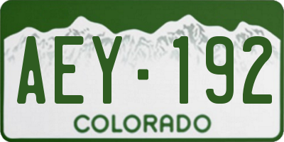 CO license plate AEY192