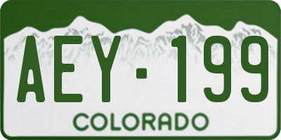 CO license plate AEY199