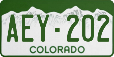CO license plate AEY202