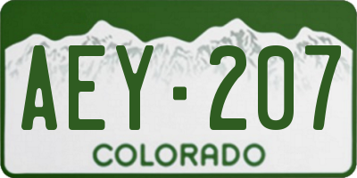 CO license plate AEY207