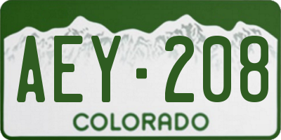 CO license plate AEY208