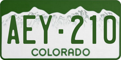 CO license plate AEY210