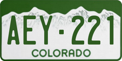 CO license plate AEY221