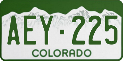 CO license plate AEY225