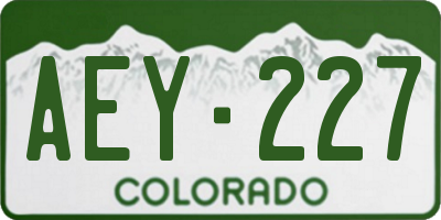 CO license plate AEY227