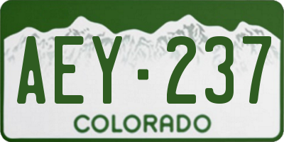 CO license plate AEY237