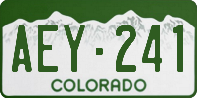 CO license plate AEY241