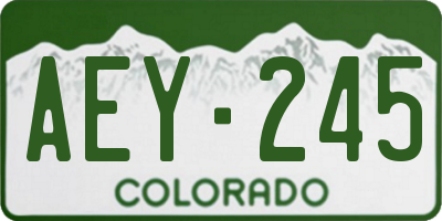 CO license plate AEY245