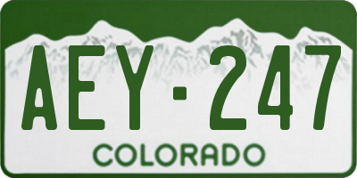 CO license plate AEY247