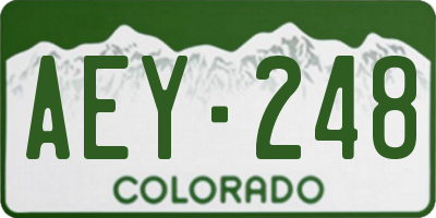 CO license plate AEY248