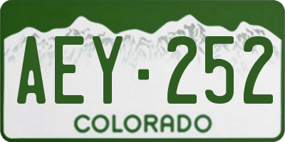 CO license plate AEY252