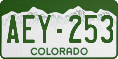 CO license plate AEY253