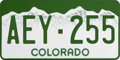 CO license plate AEY255