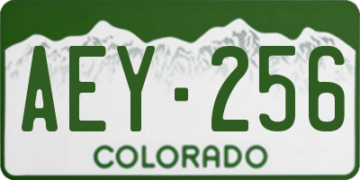 CO license plate AEY256