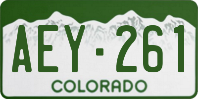 CO license plate AEY261
