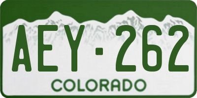 CO license plate AEY262