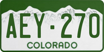 CO license plate AEY270