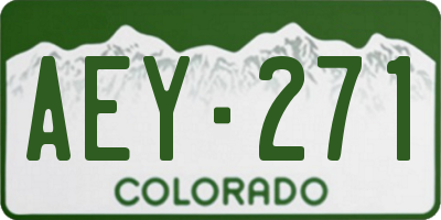 CO license plate AEY271