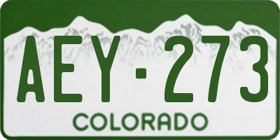 CO license plate AEY273
