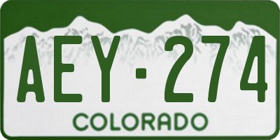 CO license plate AEY274