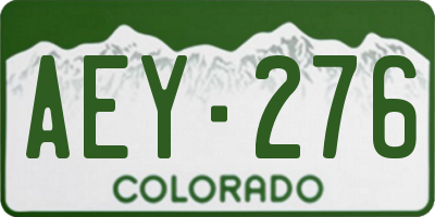 CO license plate AEY276