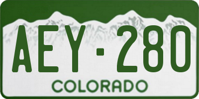 CO license plate AEY280