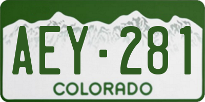 CO license plate AEY281