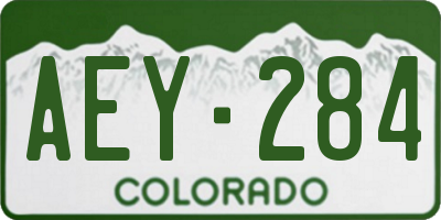 CO license plate AEY284