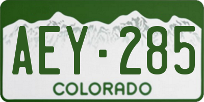 CO license plate AEY285