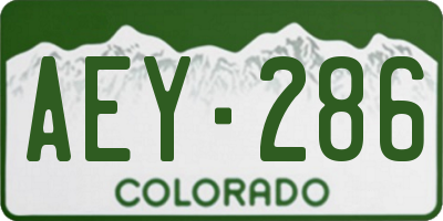 CO license plate AEY286