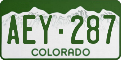 CO license plate AEY287