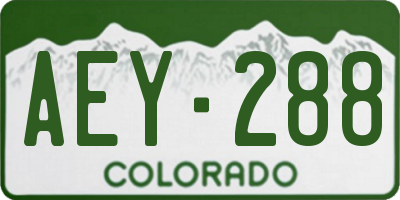 CO license plate AEY288