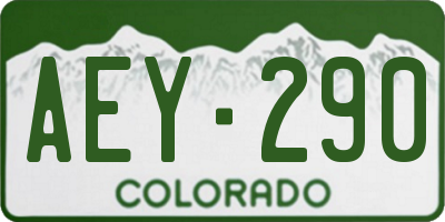 CO license plate AEY290