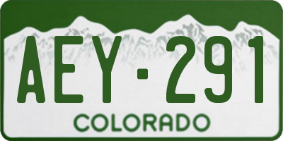 CO license plate AEY291
