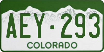 CO license plate AEY293